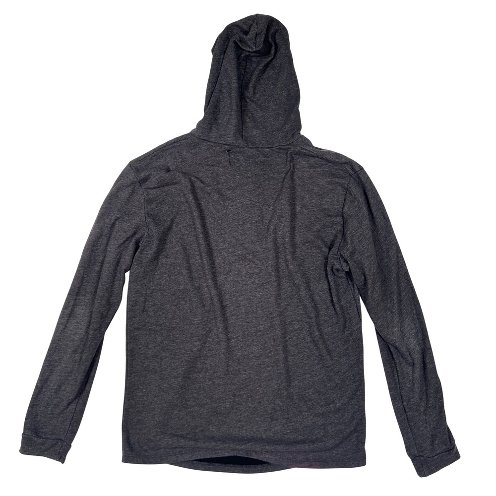 Marine Layer Henley Hoodie Mens XL Charcoal Grey Heather Long Sleeve Pullover - Picture 3 of 8